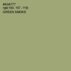 #A0A777 - Green Smoke Color Image